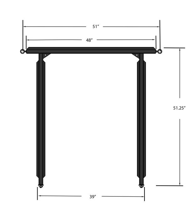 Tall Tower Dimensions - Front View