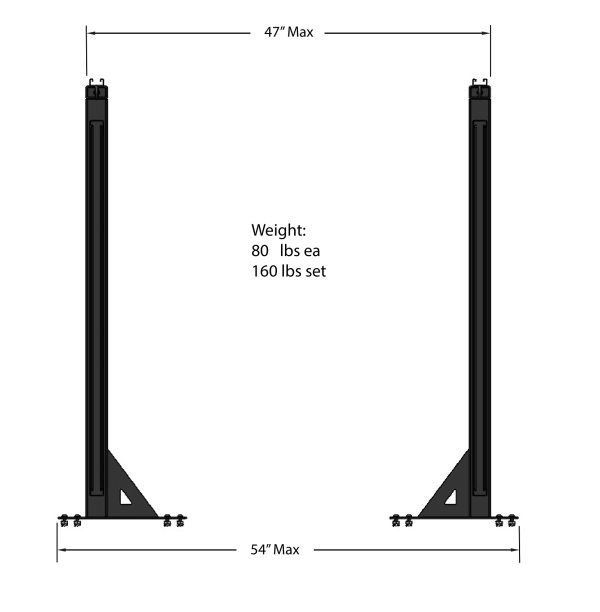 Tall Tower Dimensions - Side View