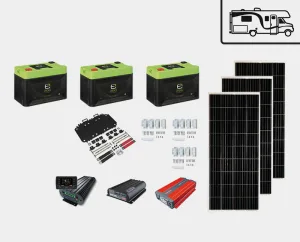 The REDARC Voyager 300 Ah Power Bundle includes three E360 100 Ah LiFePO4 batteries with a triple battery tie-down tray system to combine, mount, and secure the batteries.